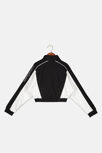 UMBRO Kids Girls Sportswear Fit Brand Logo Track Jacket, Black/White
