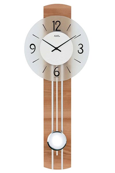 AMS Wall Clock 7263, Quartz, Transparent, Analogue, Modern