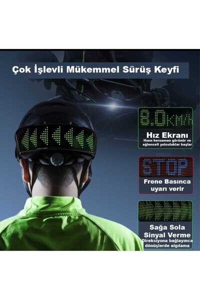 tur bike Animasyonlu Şarjlı Kask Ekranı