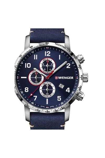 Wenger Mens Watch 01.1543.109, Quartz, 44mm, 10atm