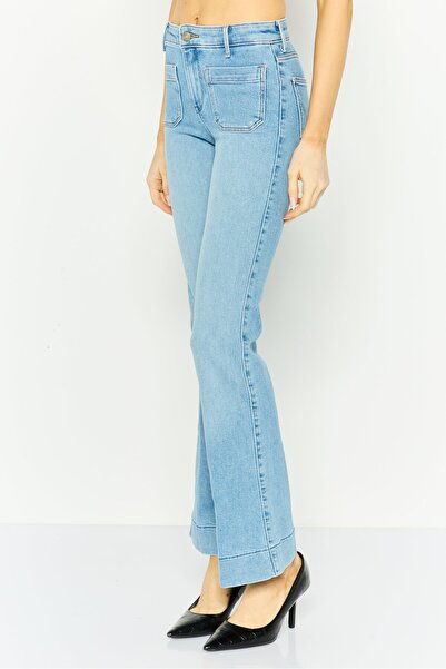 WRANGLER Women Slim Fit Washed Wide Leg Jeans, Blue