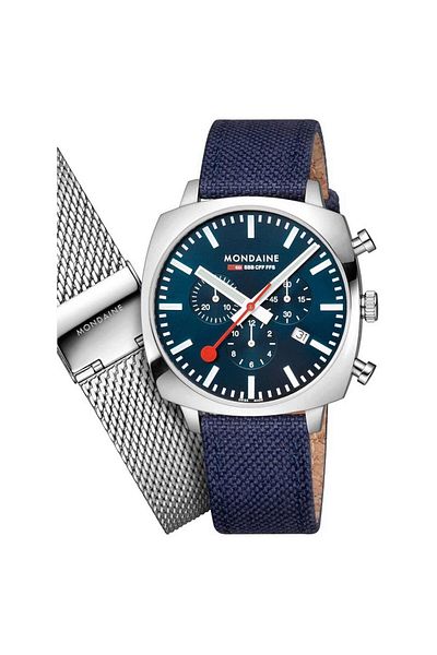 MONDAINE Mens Watch Msl.41440.ld.set, Quartz, 41mm, 5atm