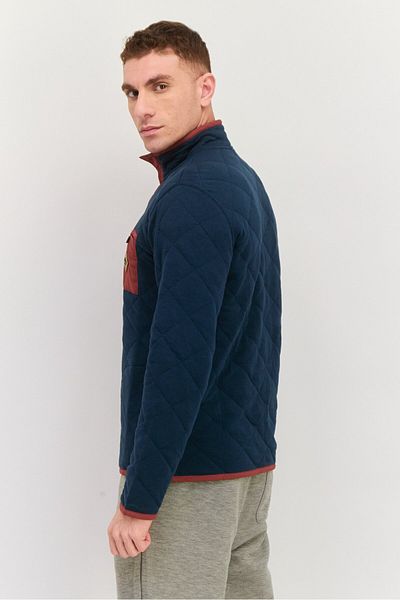 Hurley Men High Neck Long Sleeve Brand Logo Sweatshirts, Navy Blue
