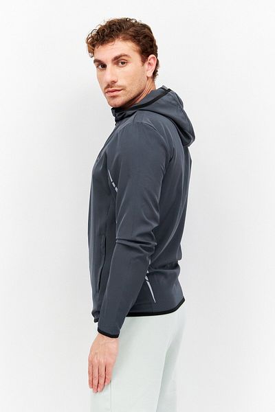 RBX Men Sportswear Fit Long Sleeve Hooded Training Sweatshirt, Grey
