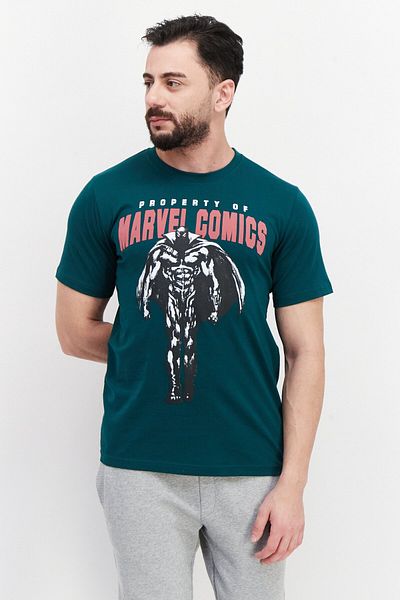 Marvel Men Crew Neck Short Sleeve Graphic Print T-Shirt, Green