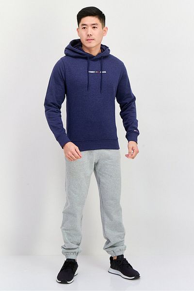 Tommy Jeans Men Hooded Long Sleeves Heather Sweatshirt, Navy