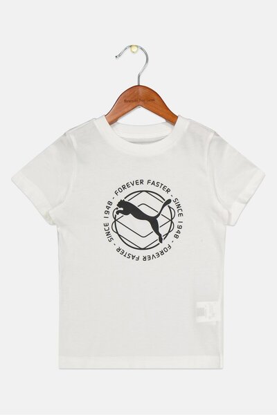 Puma Kids Boy Sportswear Fit Brand Logo Training T-Shirt, White