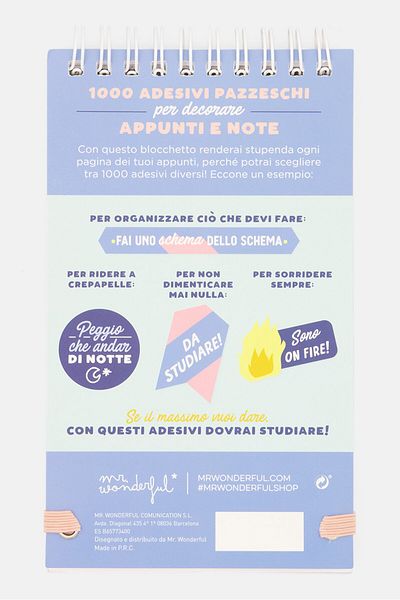 Mr. Wonderful Badass Note Stickers Notebook, Blue Combo
