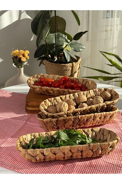 netteucuzluk 4 Pcs Wicker Breakfast Bread Basket