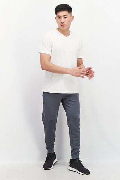 2(X)IST Men Regular Fit Side Pocket Stretchable Jogger Pants, Slate Grey
