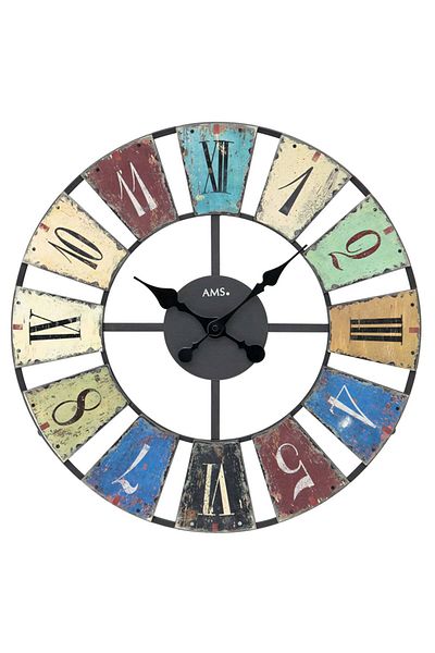AMS Wall Clock 9465, Quartz, Multicolour, Analogue, Modern