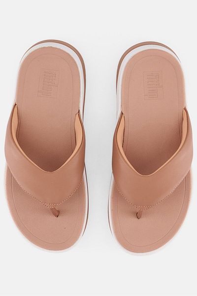 Fitflop Women Surff Leather Slip On Sandals, Beige