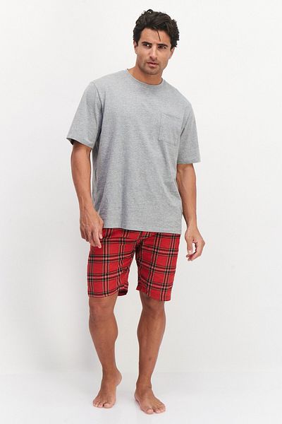 Outdoor Life Men Plaid Pajama Shorts, Red Combo