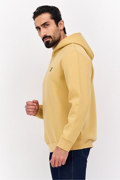 Lyle & Scott Men Brand Logo Long Sleeves Hoodies, Mustard Yellow