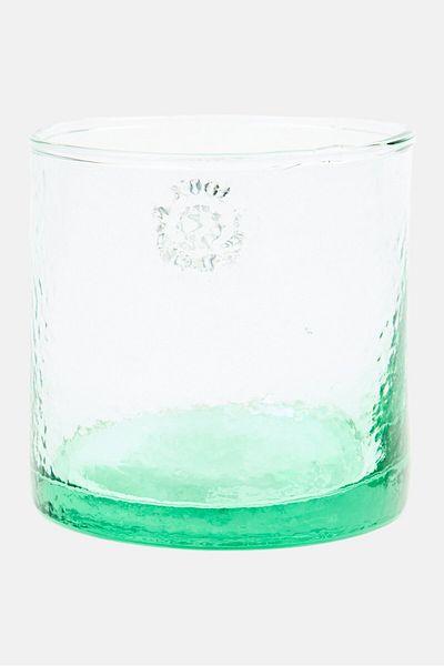 Muy Mucho Printed Drinking Glass 390 Ml, Green