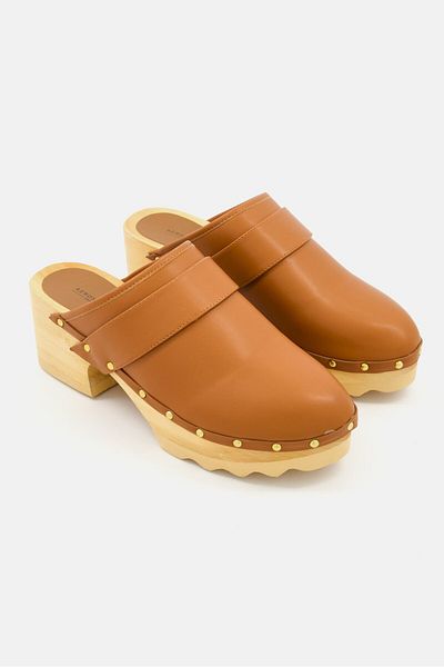 Aerosoles Women Slip On Leather Clogs, Brown