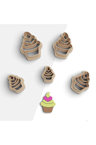 flament aşk Cupcake Shaped Polymer Clay Mold, Ceramic Molds, Jewelry Mold, Ea...