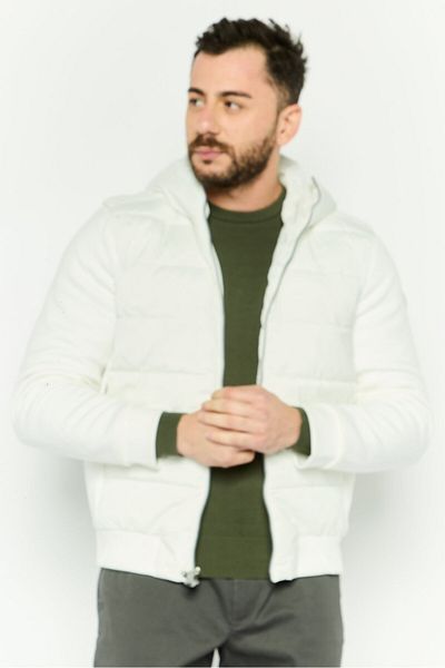 Michael Kors Men Brand Logo Hooded Puffer Jacket, White