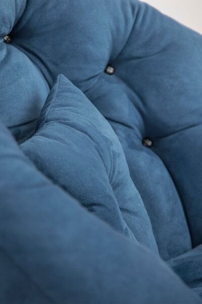 Home Geniş Oturma Alanlı Modern Berjer Tekli Koltuk | Dinlenme & Kitap Okuma Koltuğu | Lacivert - 92x92