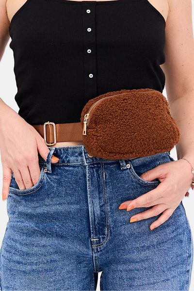 Urban Expressions حقيبة خصر نسائية منقوشة 19 طول × 13 ارتفاع × 5 عرض، بني