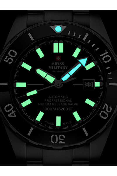 Swiss Military SMA34092.03 Automatic Diver Mens Watch 45mm 100ATM