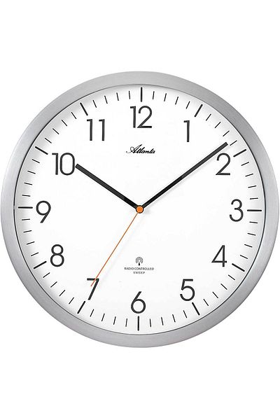 Atlanta Wall Clock 4382/4, Quartz, White, Analogue, Modern