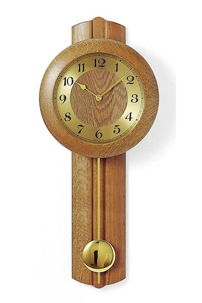 AMS Wall Clock 5165/4, Quartz, Gold, Analogue, Rustic