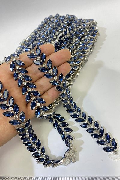 Hayalperest boncuk Shuttle Stone Evening Dress Stripe Stone Border