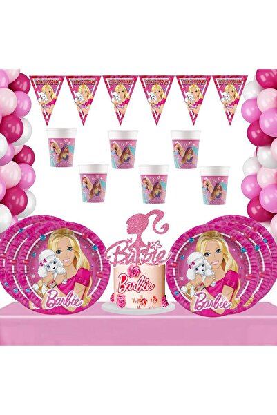 Parti Evreni Barbie Temalı 16 Kişilik Doğum Günü Seti