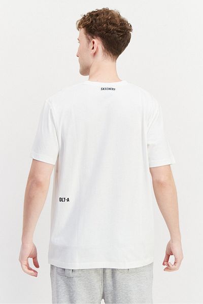 SKECHERS Men Sportswear Fit Short Sleeves Outdoor T-shirt, White