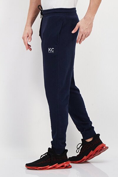 Kenneth Cole Men Drawstring Brand Logo Jogger Pants, Navy Blue