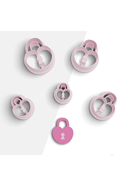 flament aşk Heart Lock Polymer Clay Mold, Ceramic Molds, Jewelry Mold, Cookie...