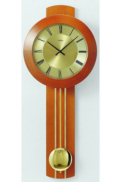 AMS Wall Clock 5132/9, Quartz, Gold, Analogue, Classic