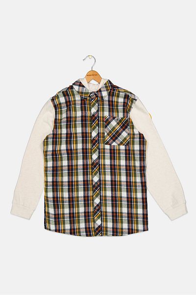 Levi's Kids Boy Checkered Jacket Shirt, Cream