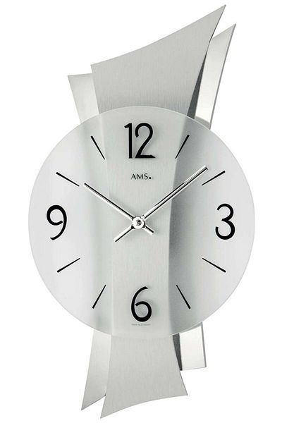 AMS Wall Clock 9398, Quartz, Transparent, Analogue, Modern