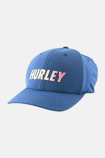 Hurley Men Flex Fit Brand Logo Cap, Slate Blue
