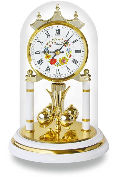 HALLER Table Clock 821-387_003, Quartz, White, Analogue, Classic