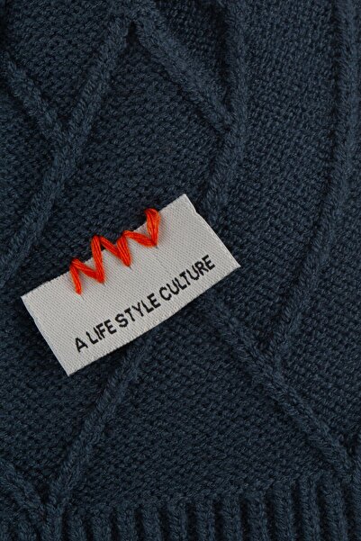 Nordbron Чоловіча океансько-синя м'яка шапка з трикотажним візерунком, логотипом та еластичною підкладкою, з подвійним складанням, базова модель Bonham