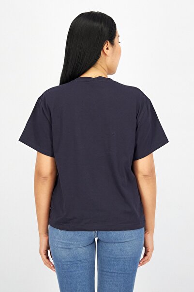 Aigle Women Round Neck Short Sleeve Printed T-Shirt, Navy Blue