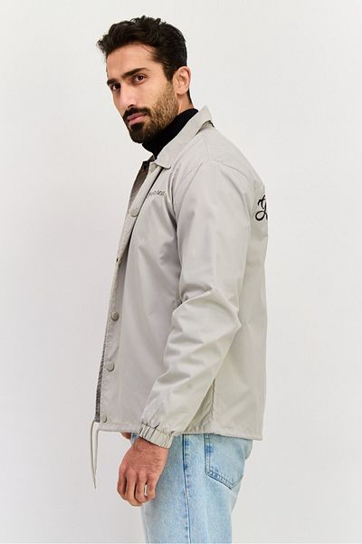 Good For Nothing Men Graphic Printed Windbreaker Jacket, Light Grey