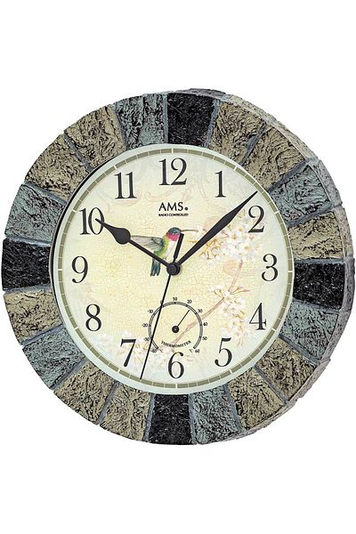 AMS Wall Clock 5979, Quartz, Yellow, Analogue, Classic