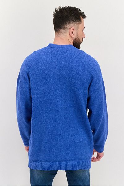 Esprit Men V-neck Knitted Long Sleeves Cardigan, Royal Blue