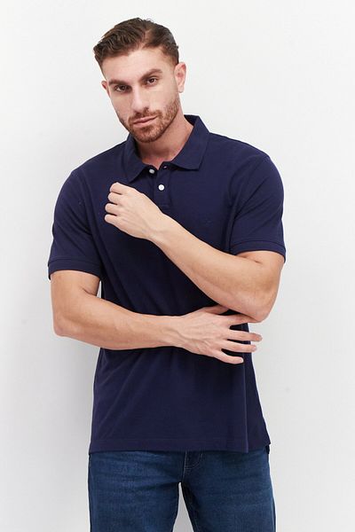 Vince Camuto Men Regular Fit Embroidered Logo Short Sleeves Polo Shirt, Navy