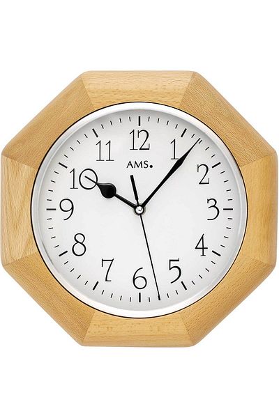 AMS Wall Clock 5512/18, Quartz, White, Analogue, Modern