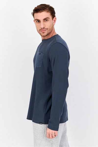 Hurley Men Sportswear Fit Long Sleeve Outdoor Sweatshirts, Dark Teal Blue