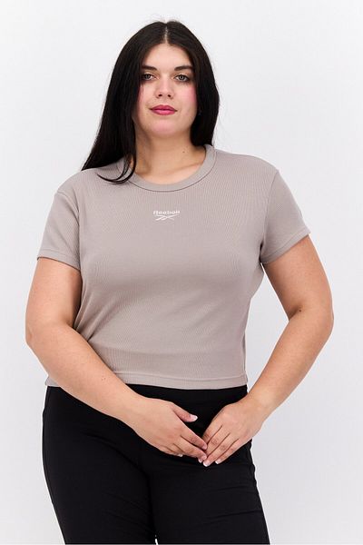 Reebok Women  Plus Size Short Sleeve Training Top, Grey