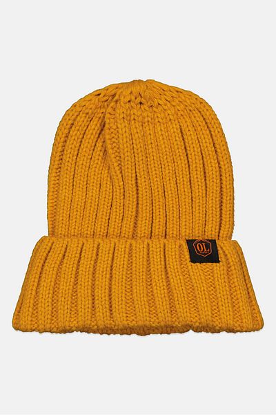 Outdoor Life Men Brand Logo Knitted Beanie, Yellow