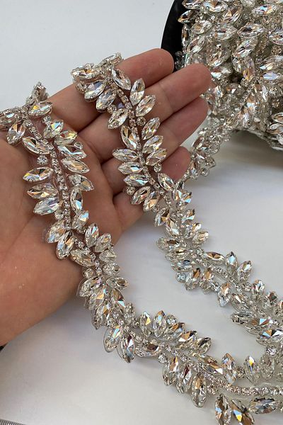 Hayalperest boncuk Iron-On Shuttle Wide Stone Evening Dress Ribbon Border