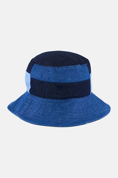 French Connection Women Colorblock Bucket Hat, Blue Combo