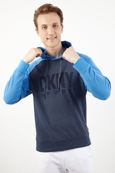 DKNY Sport Men Sportswear Fit Long Sleeves Outdoor Hoodies, Blue